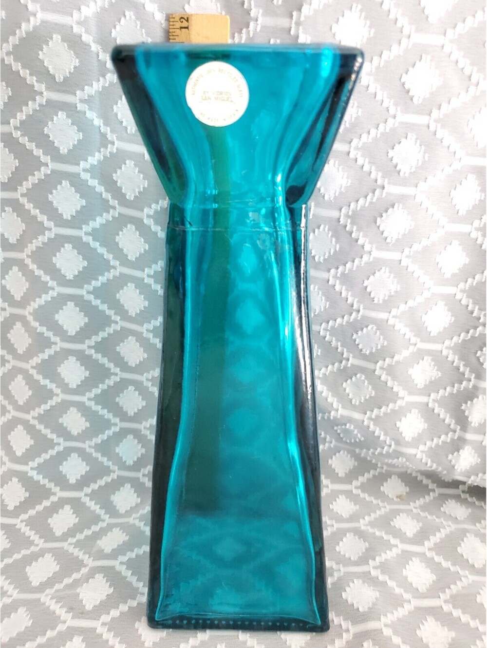 Turquoise Heavy Recycled Glass Vase Spain